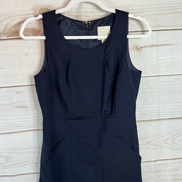 J.Crew Suiting Navy Blue Sleeveless Sheath Dress Size 2 - Picture 2 of 7